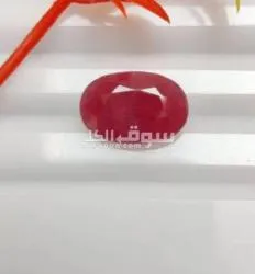 حجر ياقوت أحمر طبيعي مع الشهادةnatural ruby stone with certificate - 2