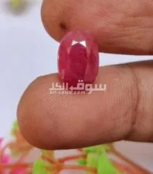 حجر ياقوت أحمر طبيعي مع الشهادةnatural ruby stone with certificate - 4